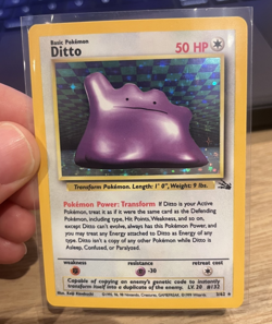 Pokemon TCG Ditto Fossil Holo Rare Card 3/62 Vintage 1999 WOTC NEAR MINT! - Image 1