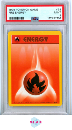 FIRE ENERGY POKEMON #98 1999 POKEMON GAME 1999 BASE CARD ENGLISCH PSA 9 - Image 1