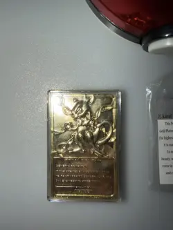 1999 Burger King Pokemon Pokeball with 23K Gold Plated Card MEWTWO Red Box COA - Image 3