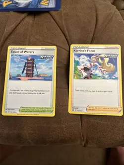 Tower of Waters/ Korinas Focus 138, 128 Pokemon Card TCG Trainer Cards - Image 1
