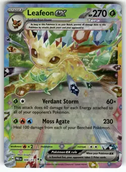 Leafeon ex - 006/131 SV: Prismatic Evolutions NM Pokemon Card TCG - Image 1