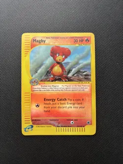 Pokemon Card Expedition Base Set E Series Magby Reverse Holo 52/165 WOTC - Image 1