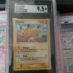 Pokemon TCG Pikachu 57/108 2007 Power Keepers Reverse Holo Common Card - PSA 3 - Image 1