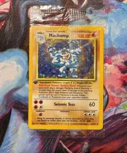 Sealed Machamp Base Set 1st Edition Holo Rare Card 8/102 100 HP 1999 - Image 1