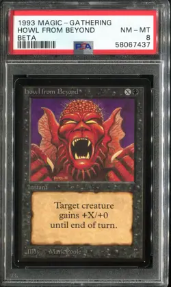 PSA 8 1993 MTG Magic The Gathering Beta #112 Howl from Beyond Pop16 - Image 1