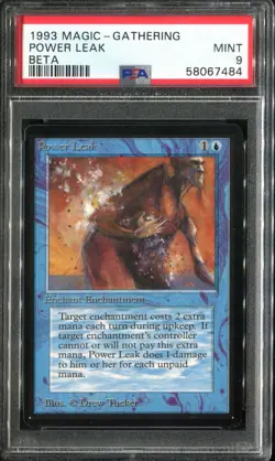 PSA 9 1993 MTG Magic The Gathering Beta #72 Power Leak Pop31 - Image 1