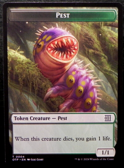 MTG Outlaws of Thunder Junction 0004 Token Creature Pest TOKEN - Image 1