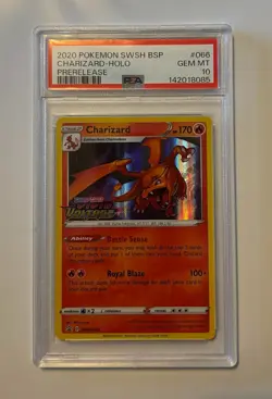 2020 Pokemon SWSH BSP CHARIZARD-HOLO PRERELEASE GEM MT PSA 10 - Image 1