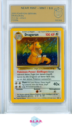 DRAGORAN POKEMON 4/62 2000 FOSSIL HOLO GERMAN GSG 8 - Image 1