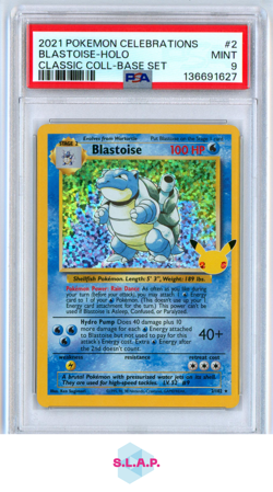 BLASTOISE-HOLO CLASSIC COLL-BASE SET POKEMON CELEB CLSC. COLL. 2021 2 PSA 9 - Image 1