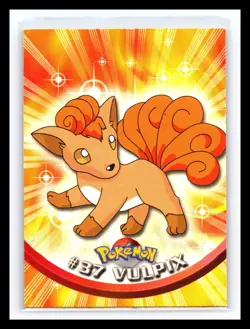 💥 VULPIX 1999 Topps Pokemon TV Non Holo Animation 2nd Series Black Logo # 37 - Image 1
