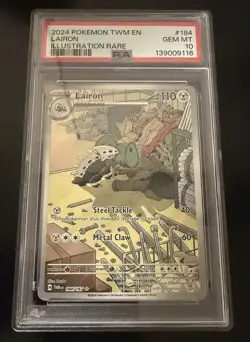 Pokemon TCG Lairon Holo Twilight Masquerade 184/167 PSA 10 - Image 1