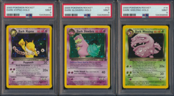 3 Card Rocket Lot 2000 Pokemon Dark Evil Slowbro Hypno Weezing all PSA 9 Mint - Image 1