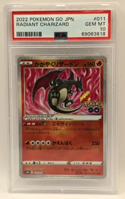 Radiant Charizard PSA 10 011/071 Pokemon GO Japanese JPN GEM MINT 2022 - Image 1
