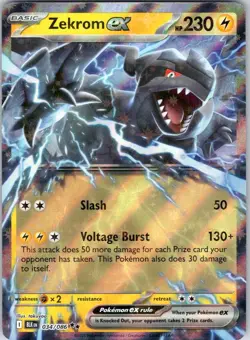 ZEKROM EX 034/086 BLACK BOLT POKEMON NM/M - Image 1