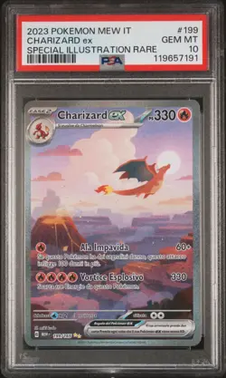 Pokemon PSA 10 Charizard Ex #199 MEW 151 Special Illustration Rare 2023 Italiano - Image 2
