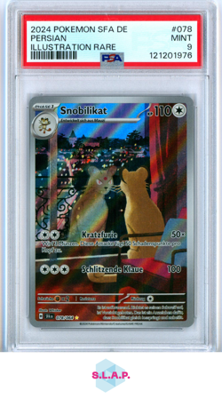 PERSIAN ILLUSTRATION RARE POKEMON GERMAN SFA DE-SHROUDED FABLE 2024 078 PSA 9 - Image 1