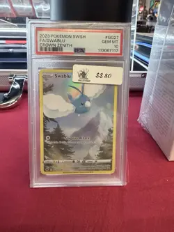 2023 POKEMON SWORD & SHIELD CROWN ZENITH #GG27 FULL ART/SWABLU PSA 10 - Image 1