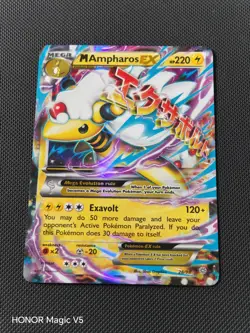 Pokemon M Ampharos EX XY Ancient Origins Ultra Rare Holo LP 28/98 - Image 1