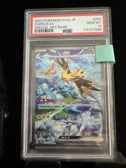 PSA 10 GEM MINT Zapdos EX JAPANESE 151 SV2a SAR Pokemon Card #204 - Image 1