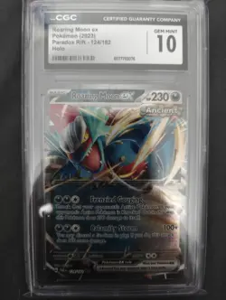 Roaring Moon ex Pokemon SV04 Paradox Rift 124/182 CGC 10 Double Rare Holo EX - Image 1