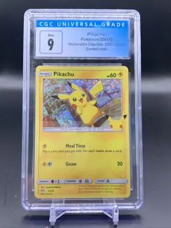 2021 Pokemon McDonald's Collection #25 Pikachu Confetti Holo CGC 9 MINT - Image 1