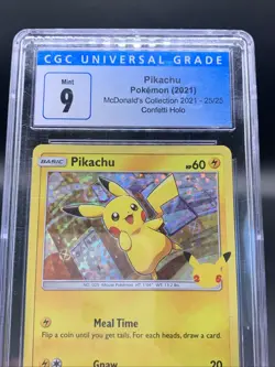 2021 Pokemon McDonald's Collection #25 Pikachu Confetti Holo CGC 9 MINT - Image 2