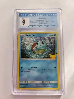 Pokemon SQUIRTLE 2021 McDonald's Collection 17/25 Confetti Holo CGC 9 MINT - Image 1