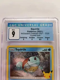 Pokemon SQUIRTLE 2021 McDonald's Collection 17/25 Confetti Holo CGC 9 MINT - Image 2