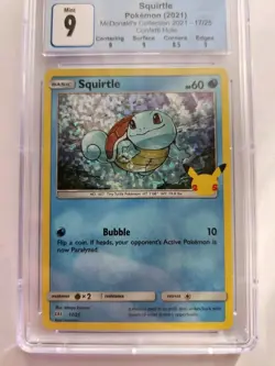 Pokemon SQUIRTLE 2021 McDonald's Collection 17/25 Confetti Holo CGC 9 MINT - Image 3