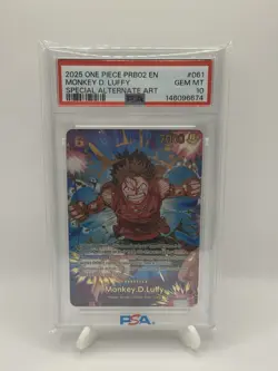 2025 ONE PIECE PRB02 SPECIAL ALTERNATE ART #061 MONKEY D. LUFFY PSA 10 - Image 1