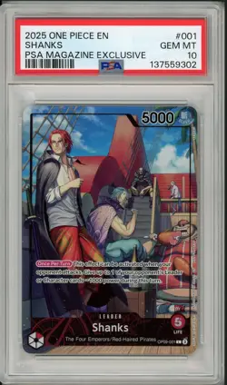 2025 One Piece English Shanks PSA Magazine Exclusive PSA 10 - Image 1