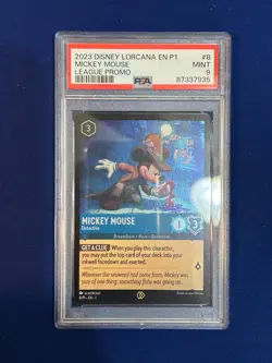 Lorcana Mickey Mouse - Detective PSA 9 Organized Play League Promo #8/P1 - Image 1