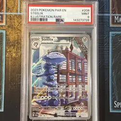 2023 PSA 9 Pokemon Paradox Rift Steelix Illustration Rare IR 208/182 Card Gem - Image 1