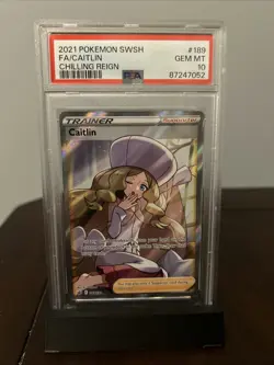 Pokemon TCG Caitlin Trainer Holo Full Art Card Chilling Reign PSA 10 Gem Mint 10 - Image 1