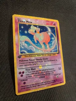 Thicc Mew (Alternative Custom Art ) Holografic Card - Image 2
