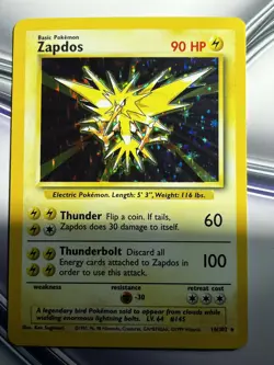 Zapdos 16/102 - Holo Rare - Base Set - 1999 Pokemon NM/NP Great Looking Card - Image 1