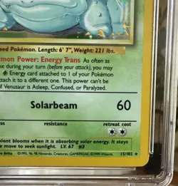 Pokemon TCG Venusaur Base Set Holo Unlimited Rare Card 15/102 1999 - Image 5