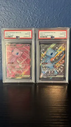 Pokemon Mew ex Ultra Rare PSA 10 Card Lot 193/165 & 216/091 2023 & 2024 Gem Mint - Image 1