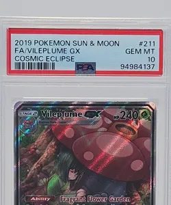 Vileplume GX Full Art 211/236 - PSA10 - Cosmic Eclipse Pokemon Card – Ultra Rare - Image 1