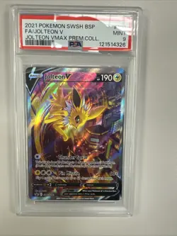 Pokemon TCG Jolteon v SWSH183 Black Star Promo Holo Full Art 2021 Card - Image 1