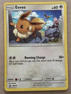 Pokemon Eevee TCG SM235 Black Star Promos Holo Rare Card 2019 Cosmos - Image 1