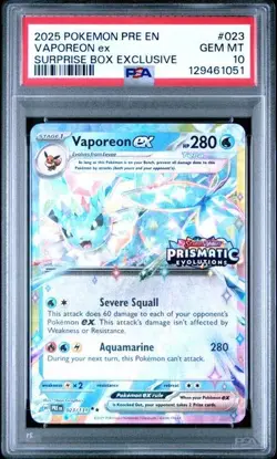 PSA 9/10 2025 POKEMON EEVEE PRISMATIC EVOLUTIONS SURPRISE BOX EXCLUSIVE SEQ SET - Image 3