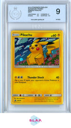 PIKACHU POKEMON TCG SM 206 2019 S/M PROMO HOLO ENGLISCH PGS 9 - Image 1