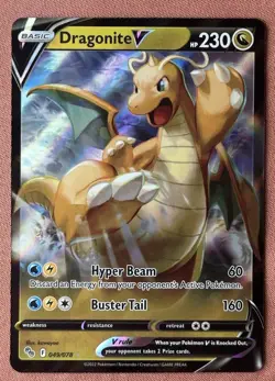 Pokemon Dragonite V Ultra Rare Full Art Holo 049/078 Pokemon GO 230 HP - Image 1