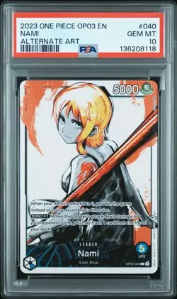 One Piece Nami Alternate Art OP03-040 PSA 10 Gem Mint 2023 - Image 1