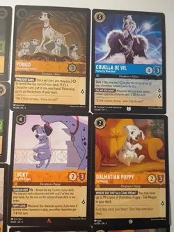 Lorcana Disney 101 Dalmatian (15) Card Lot 2 Cold Foils & 13 Commons - Image 3
