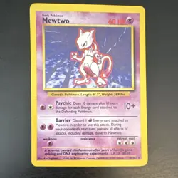Pokemon Mewtwo Base Set Holo Rare 010/102 60 HP English Psychic Vintage Card - Image 1