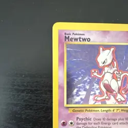 Pokemon Mewtwo Base Set Holo Rare 010/102 60 HP English Psychic Vintage Card - Image 2