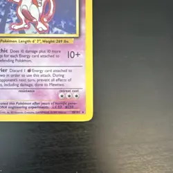 Pokemon Mewtwo Base Set Holo Rare 010/102 60 HP English Psychic Vintage Card - Image 4